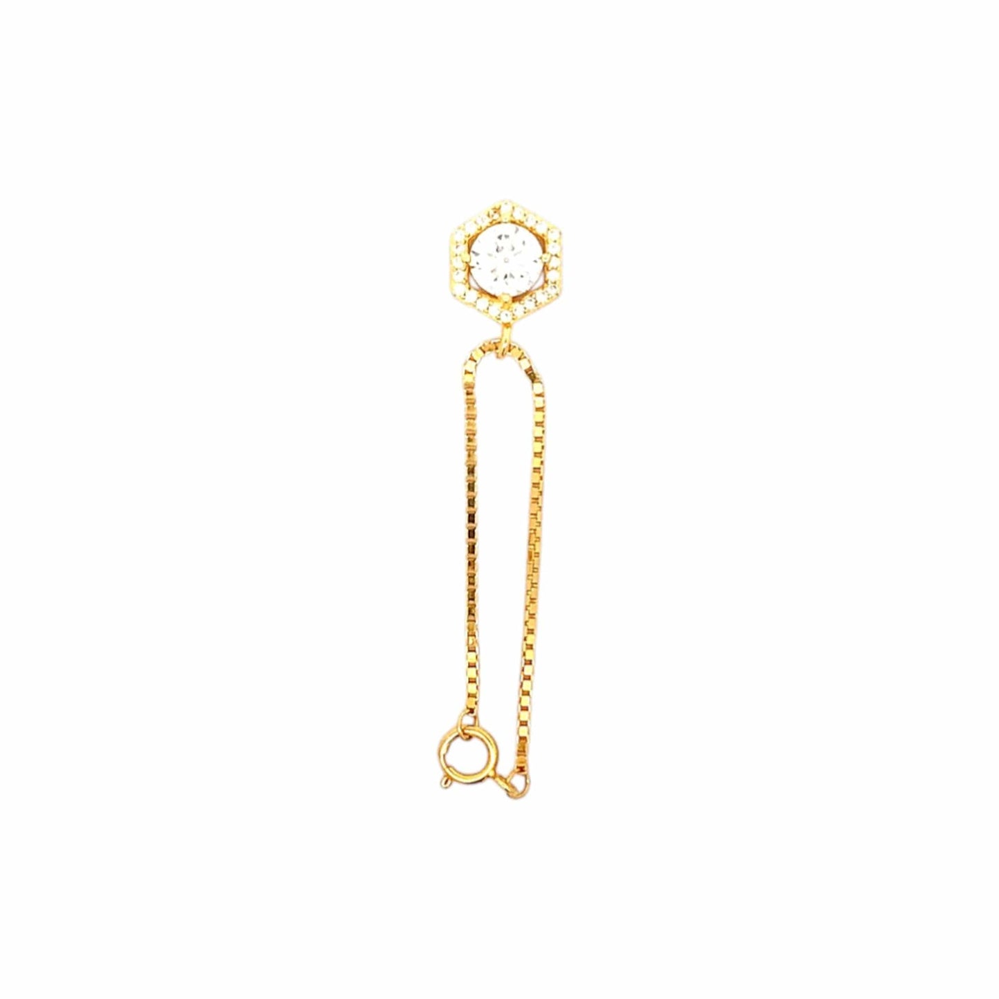 Sparkling Hexagon Watch Charm (Pure Silver) - Gold