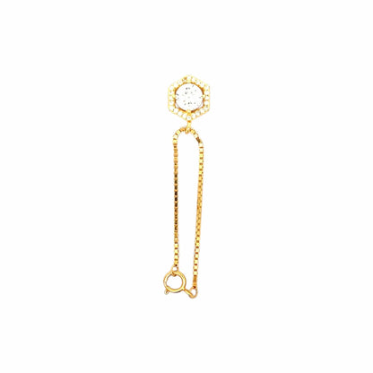 Sparkling Hexagon Watch Charm (Pure Silver) - Gold