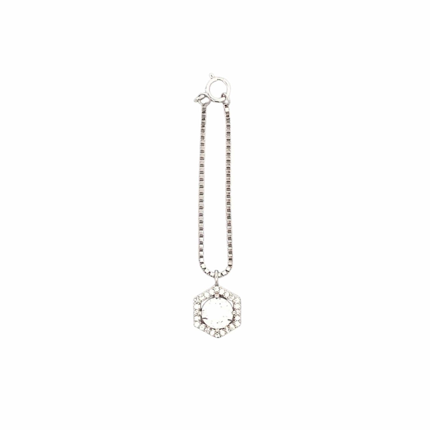 Sparkling Hexagon Watch Charm (Pure Silver) - Silver