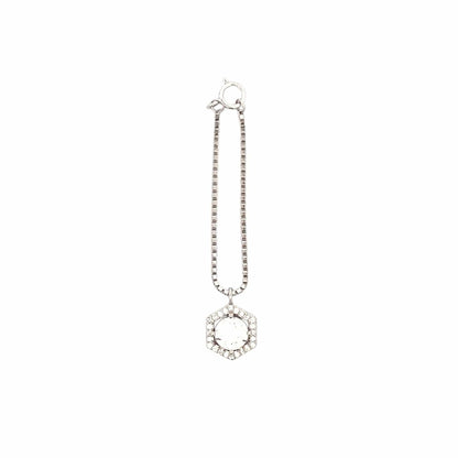 Sparkling Hexagon Watch Charm (Pure Silver) - Silver