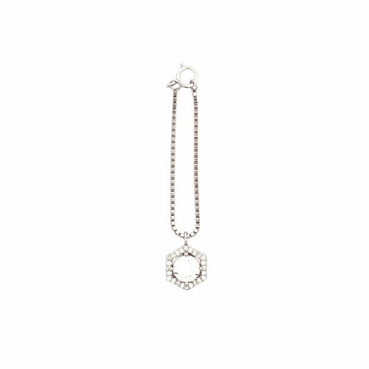 Sparkling Hexagon Watch Charm (Pure Silver) - Silver