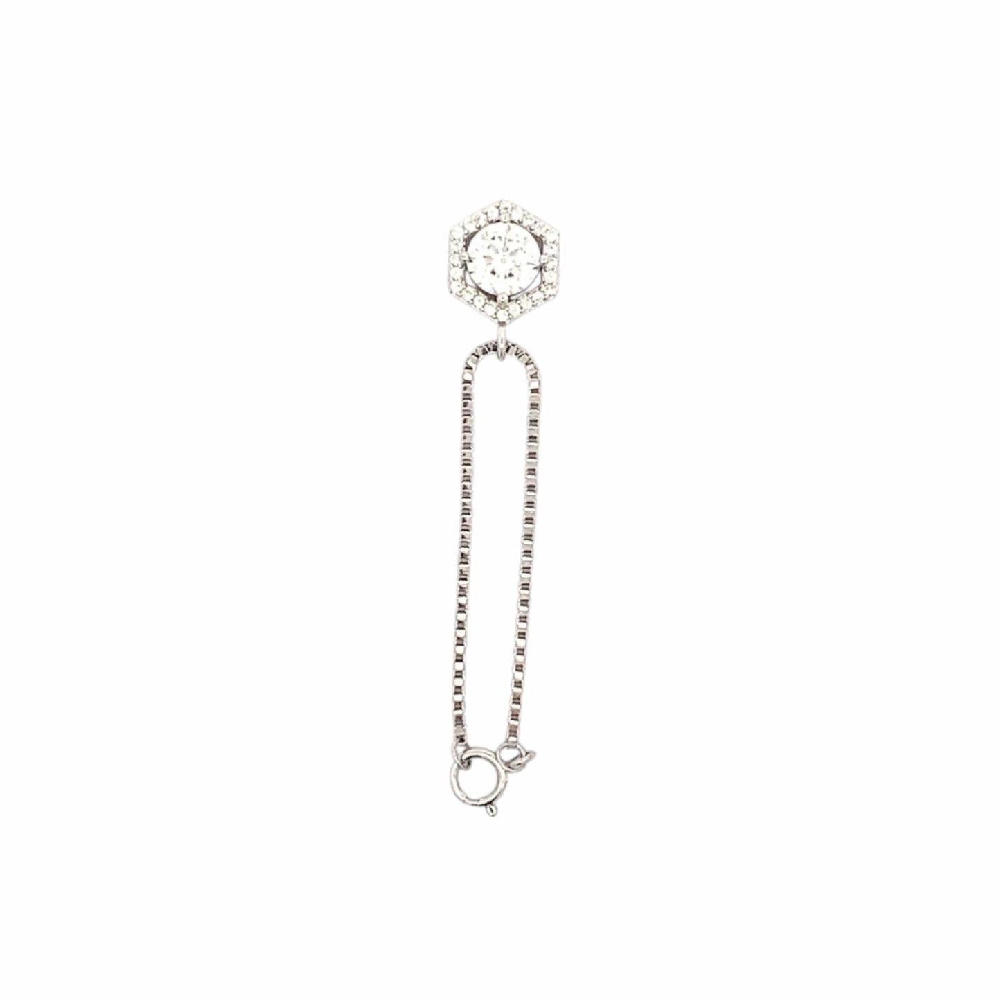 Sparkling Hexagon Watch Charm (Pure Silver) - Silver