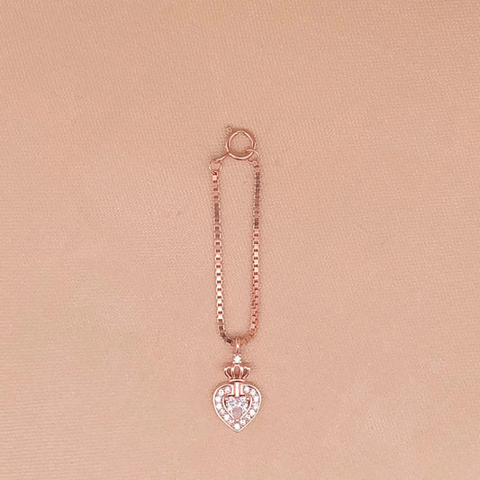 Crowned Heart Watch Charm (Pure Silver) - Rose Gold