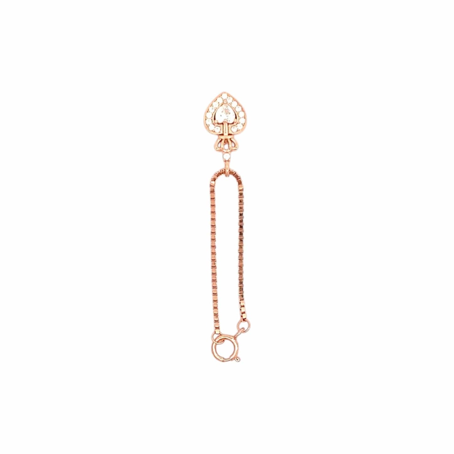 Crowned Heart Watch Charm (Pure Silver) - Rose Gold
