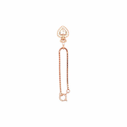 Crowned Heart Watch Charm (Pure Silver) - Rose Gold