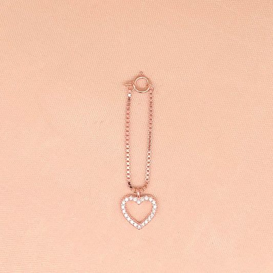 Serenity Heart Watch Charm (Pure Silver) - Rose Gold