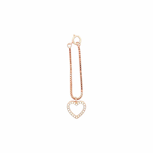 Serenity Heart Watch Charm (Pure Silver) - Rose Gold