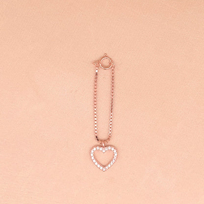 Serenity Heart Watch Charm (Pure Silver) - Rose Gold