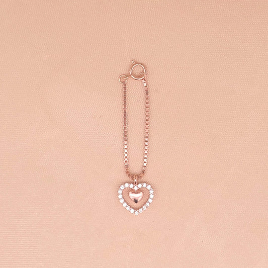 Nested Heart Watch Charm (Pure Silver) - Rose Gold