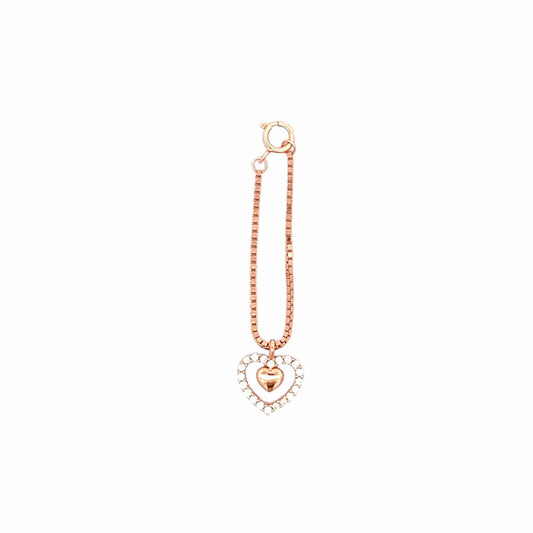 Nested Heart Watch Charm (Pure Silver) - Rose Gold