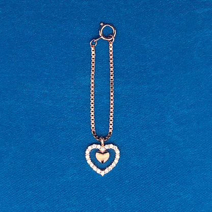 Nested Heart Watch Charm Rose Gold