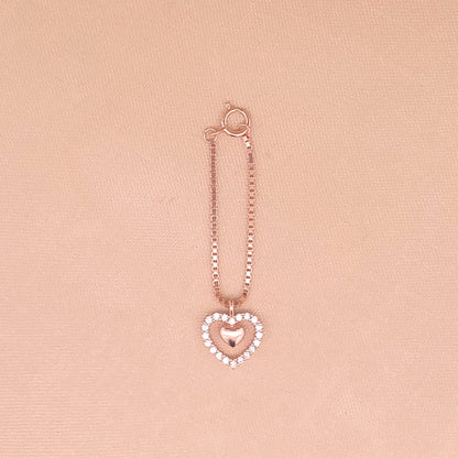 Nested Heart Watch Charm (Pure Silver) - Rose Gold