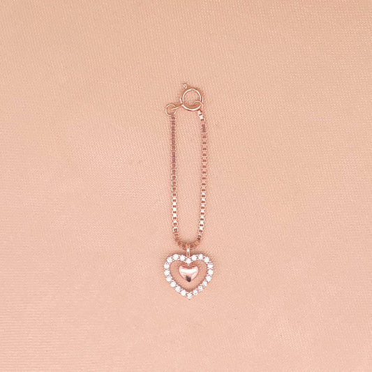 Nested Heart Watch Charm (Pure Silver) - Rose Gold