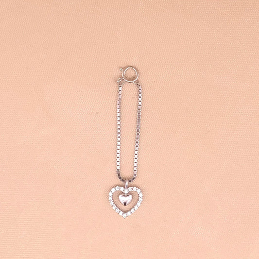 Nested Heart Watch Charm (Pure Silver) - Silver