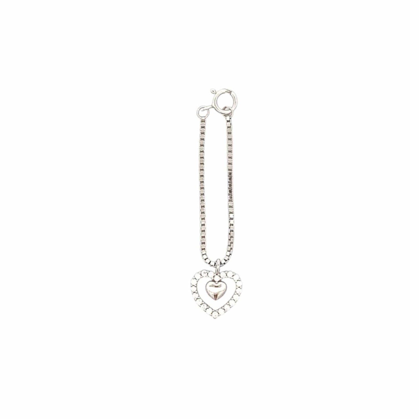 Nested Heart Watch Charm (Pure Silver) - Silver