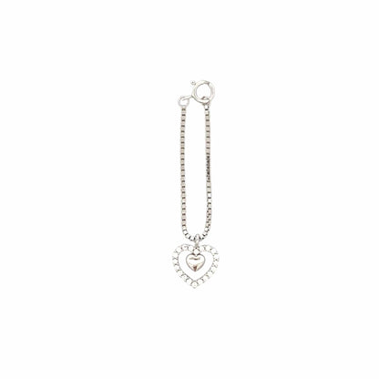 Nested Heart Watch Charm (Pure Silver) - Silver