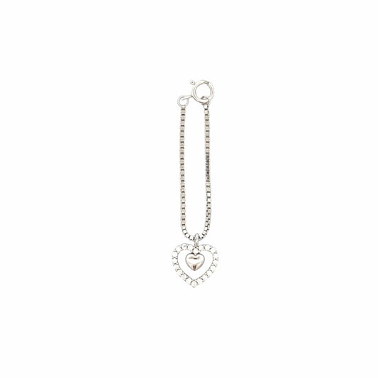 Nested Heart Watch Charm (Pure Silver) - Silver