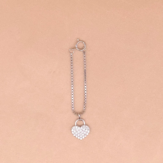 Love Lock Watch Charm (Pure Silver) - Silver