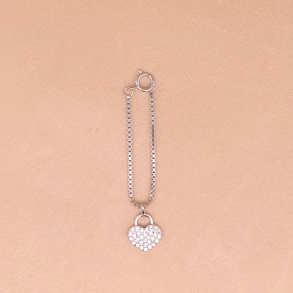 Love Lock Watch Charm (Pure Silver) - Silver