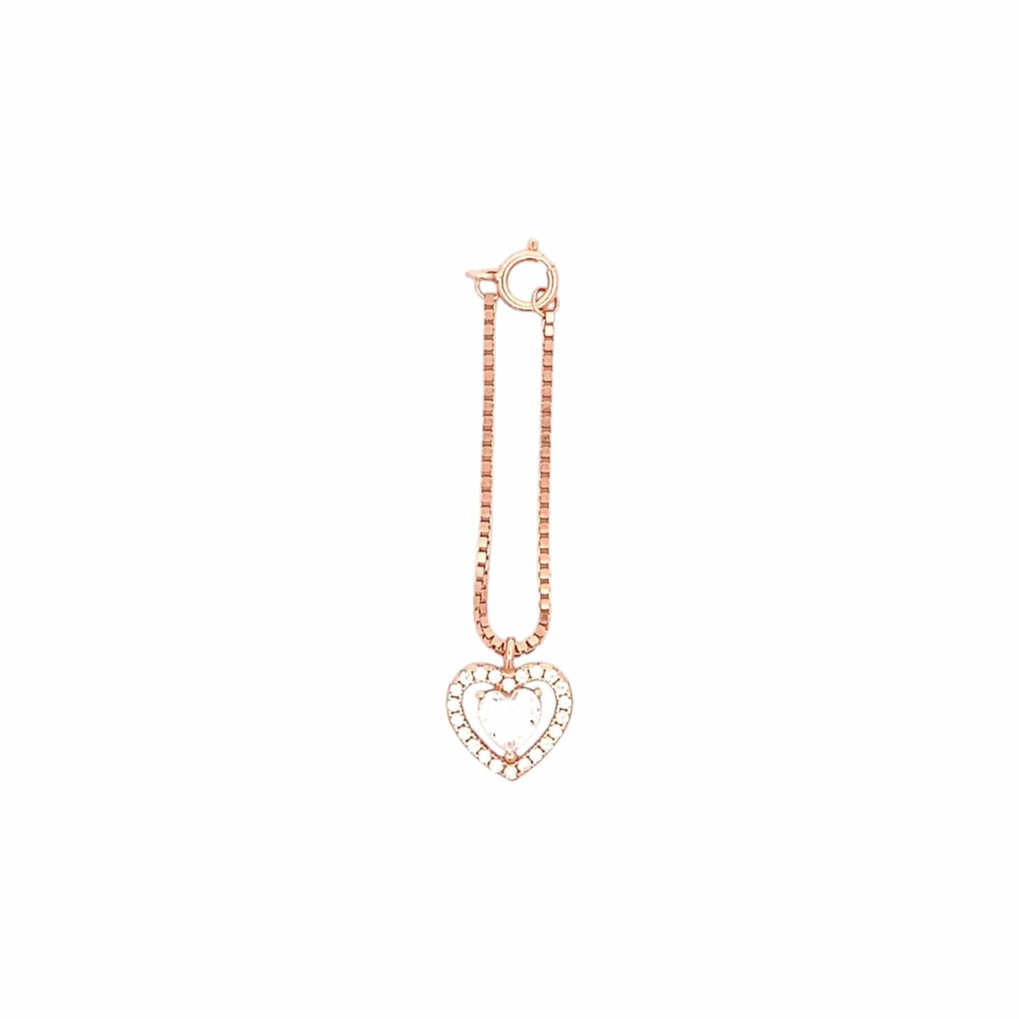 Gleaming Heart Watch Charm (Pure Silver) - Rose Gold