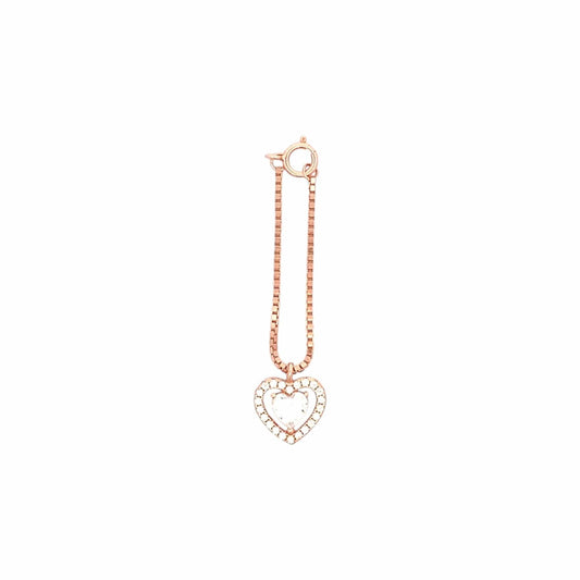 Gleaming Heart Watch Charm (Pure Silver) - Rose Gold