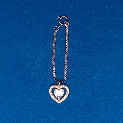 Gleaming Heart Watch Charm Rose Gold