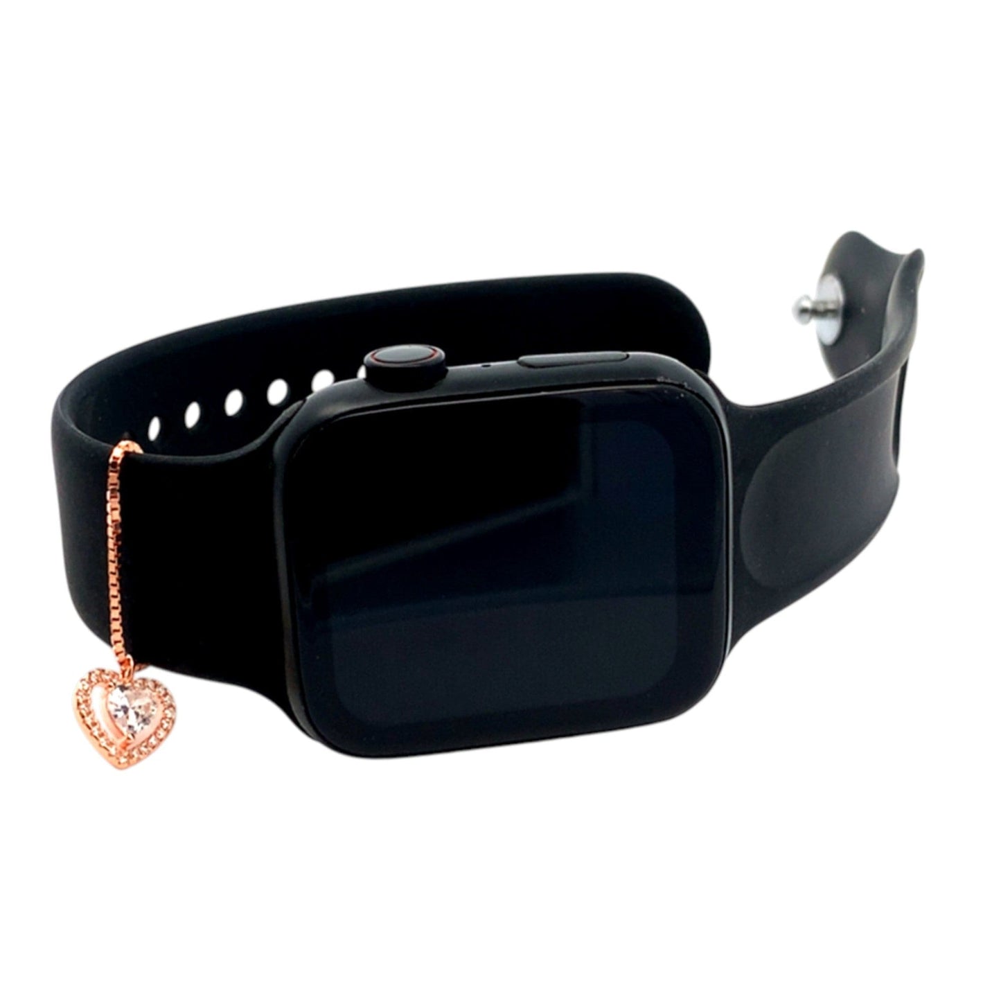 Gleaming Heart Watch Charm (Pure Silver) - Rose Gold