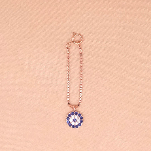 Zircon Evil Eye Watch Charm (Pure Silver) - Rose Gold