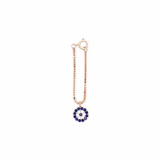 Zircon Evil Eye Watch Charm (Pure Silver) - Rose Gold