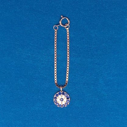 Zircon Evil Eye Watch Charm Rose Gold