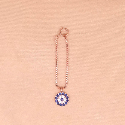 Zircon Evil Eye Watch Charm (Pure Silver) - Rose Gold