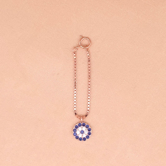 Zircon Evil Eye Watch Charm (Pure Silver) - Rose Gold