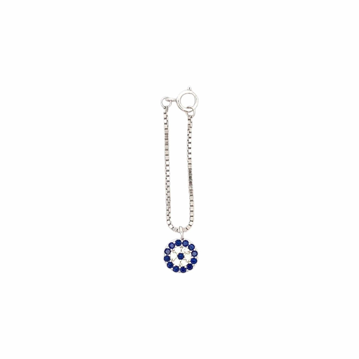 Zircon Evil Eye Watch Charm (Pure Silver) - Silver