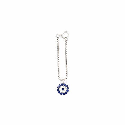 Zircon Evil Eye Watch Charm (Pure Silver) - Silver