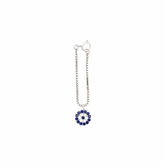 Zircon Evil Eye Watch Charm (Pure Silver) - Silver