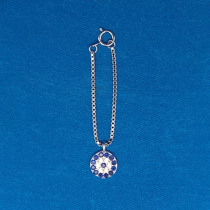 Zircon Evil Eye Watch Charm Silver