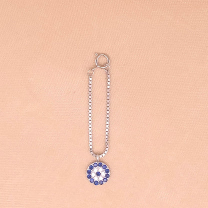 Zircon Evil Eye Watch Charm (Pure Silver) - Silver
