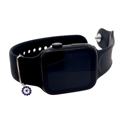 Zircon Evil Eye Watch Charm (Pure Silver) - Silver