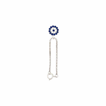 Zircon Evil Eye Watch Charm (Pure Silver) - Silver