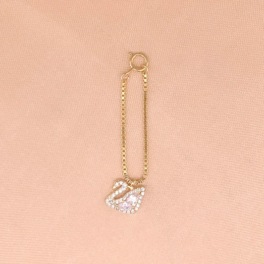Dazzling Swan Watch Charm (Pure Silver) - Gold