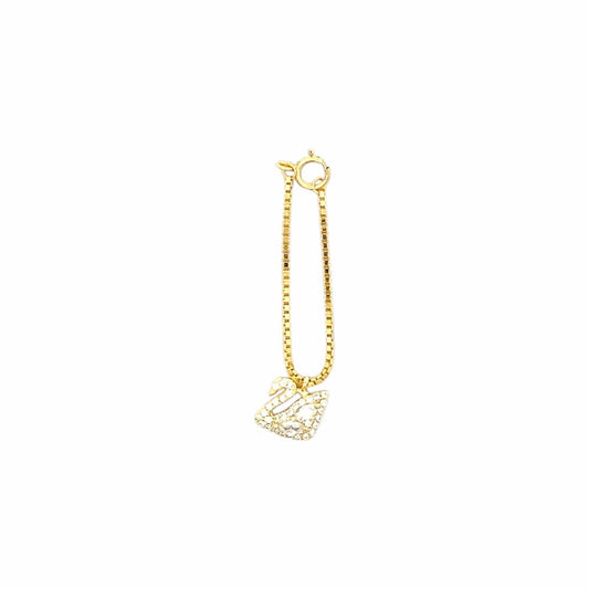 Dazzling Swan Watch Charm (Pure Silver) - Gold