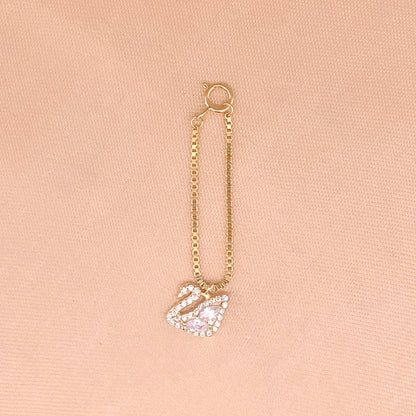 Dazzling Swan Watch Charm (Pure Silver) - Gold
