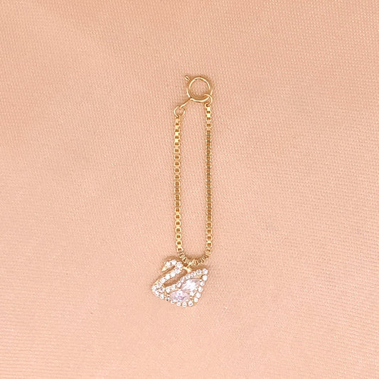 Dazzling Swan Watch Charm (Pure Silver) - Gold