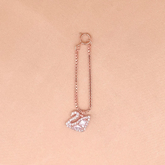 Dazzling Swan Watch Charm (Pure Silver) - Rose Gold