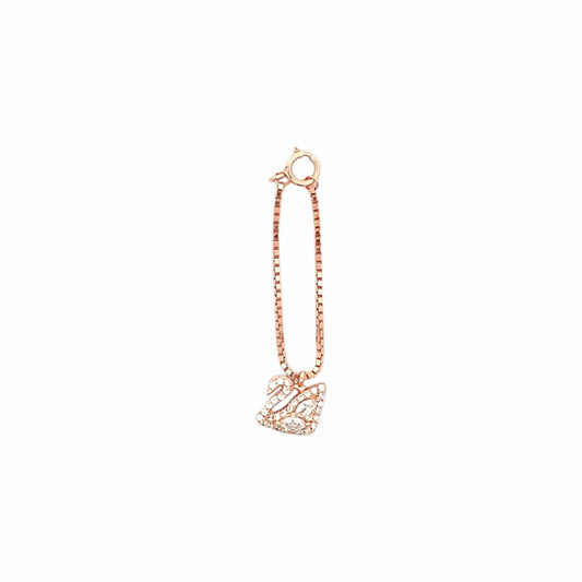 Dazzling Swan Watch Charm (Pure Silver) - Rose Gold