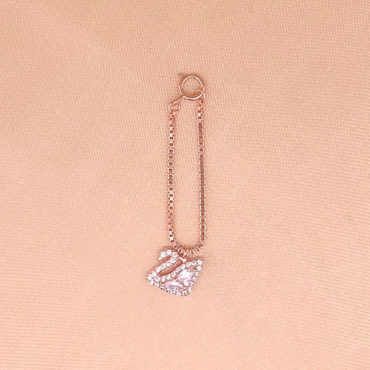 Dazzling Swan Watch Charm (Pure Silver) - Rose Gold