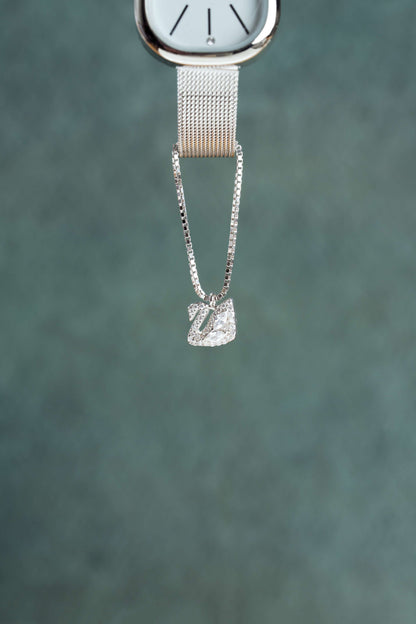 Dazzling Swan Watch Charm (Pure Silver) - Silver