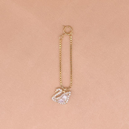 Dazzling Swan Watch Charm (Pure Silver) - Gold
