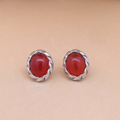 Oval Stud Earrings