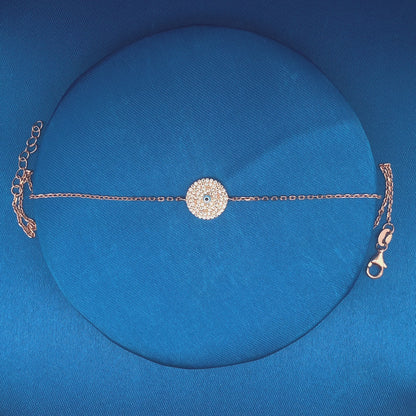 Sparkle Evil Eye Disc Single Anklet